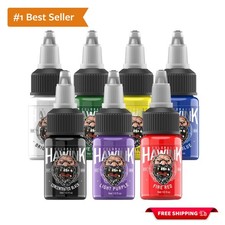 Professional Tattoo Ink Set - 7 Vibrant 15ml Colors for Stunning Designs