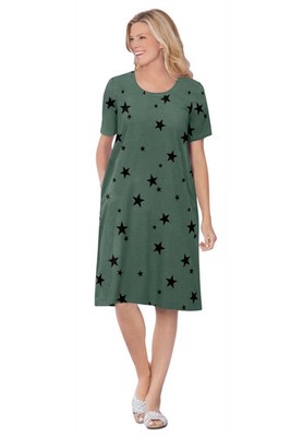 Woman Within Plus Size Perfect Short-Sleeve Crewneck Tee Dress