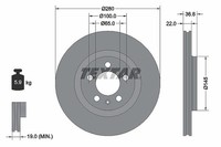 2X Textar Bremsscheibe Vorderachse U.A. FüR Audi, Seat, Skoda, Vw