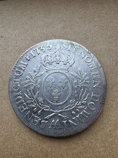 Louis XV Écu aux Branches d’Oliviers 1735 AA METZ