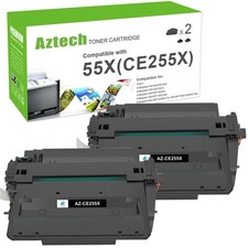 CE255X 55X Toner Cartridge Black P3015 M521dn CE255A 55A 2 Pack High Yield