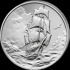 2025 Ascension Island 1/10 oz Silver Coin Sailing Ship $10 UK 999 Silver BU