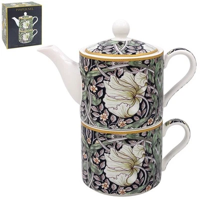 LESSER & PAVEY Tea for One Fine China Pimpernel W.Morris Ceramic Teapot Cup Vintage Tableware