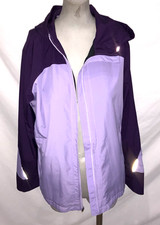 NEW BALANCE BASIC TRACK JACKET w HOOD  LONG SLEEVES-SZ L-PURPLE COLOR-USED