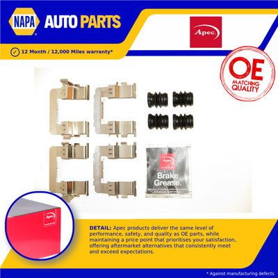 Brake Pad Fitting Kit fits SUBARU FORESTER SH, SJ 2.0 Front 2010 on Apec Quality