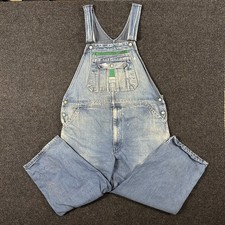 Liberty Men's Overalls 44x25 Vtg Y2K Distressed Denim Workwear Cropped Patch