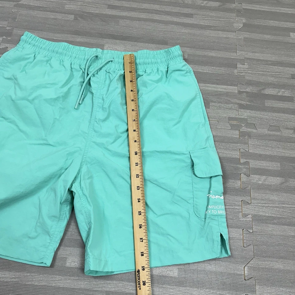 Pantalones cortos cargo Diamond Supply Co. verde azulado para hombre talla mediana 7" natación turquesa Foto 3 de 4