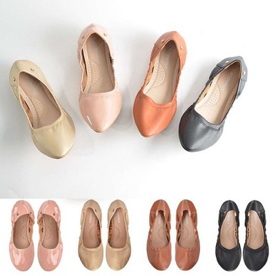Women Ballet Flat Round Toe Slip On Comfortable Casual Travel Work Walking Shoes