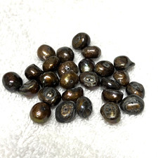 26 Vintage Freshwater Pearl Grey Coppery Brown Jewelry Craft Beads Small Drill