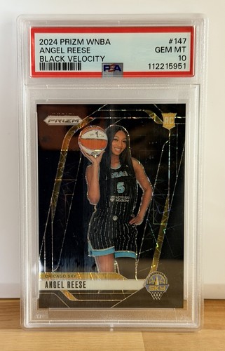 2024 Panini Prizm WNBA Angel Reese #147 Black Velocity /39 PSA 10 RC Rookie