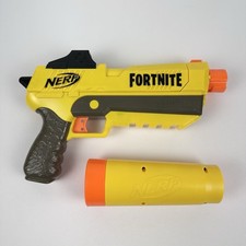 NERF Fortnite Yellow SP-L Elite Dart Blaster Pistol Gun W/ Detachable Silencer