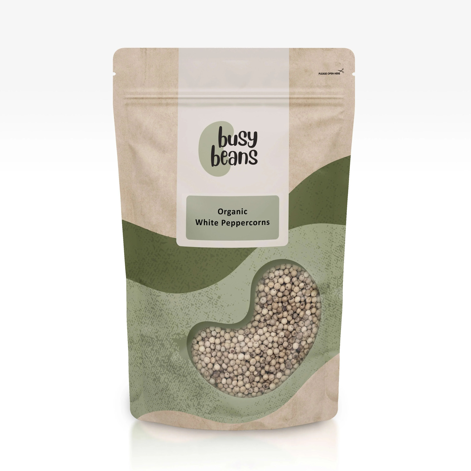 Organic White Peppercorns - Certified Organic - by Busy Beans Organic (1kg)