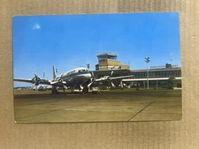 Postcard Moline IL Illinois Quad City Airport United Air Plane Rock Island