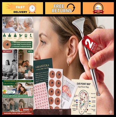 6 Pack Acupuncture Pen & Ear Seed Stickers, Gua Sha Massage Tool, Wellness Kit
