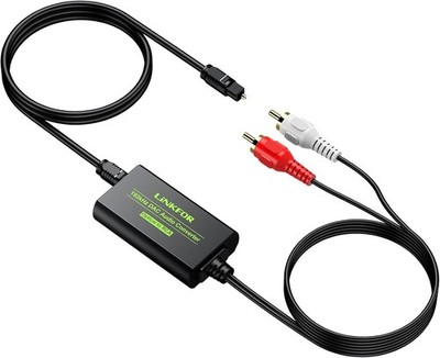 LiNKFOR DA Wandler 192KHz Optischer Toslink Koaxial auf Analog RCA L/R Audio Ada