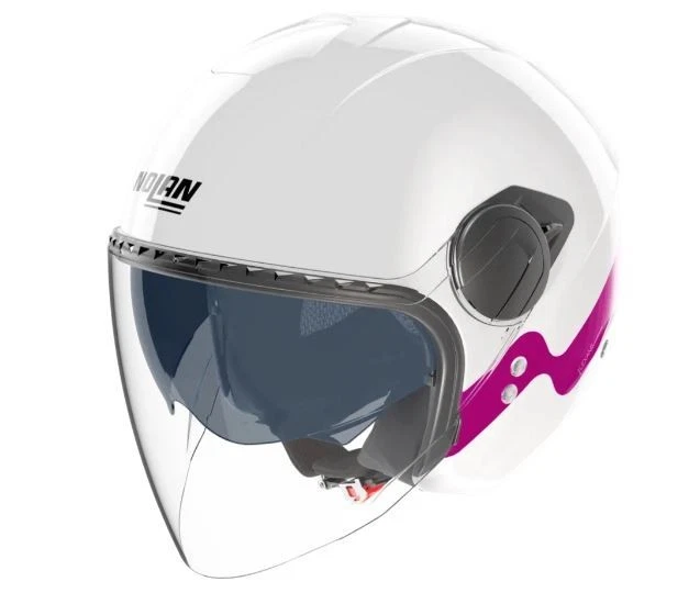 NOLAN N20-2 VISOR ZEFIRO 342 Bianco Fucsia Casco Jet - Immagine 2 di 4