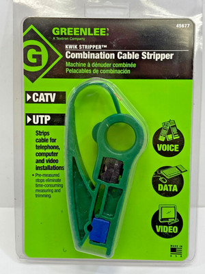 Greenlee 45677 Kwik Stripper Catv/Utp Coax Stripper ~ Voice Data Video ~ NEW
