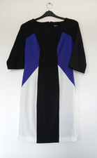 BNWOT South Ladies Occasion/Evening Dress in Black, Blue & White Design, Size 12
