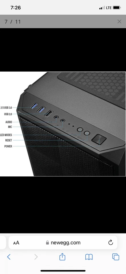 Rosewill SPECTRA D100 ATX Mid-Tower Gaming PC Computer Case - Image 3 of 4