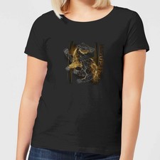 Image of Harry Potter Hufflepuff Geometric Women's T-Shirt | Official Tee | Black