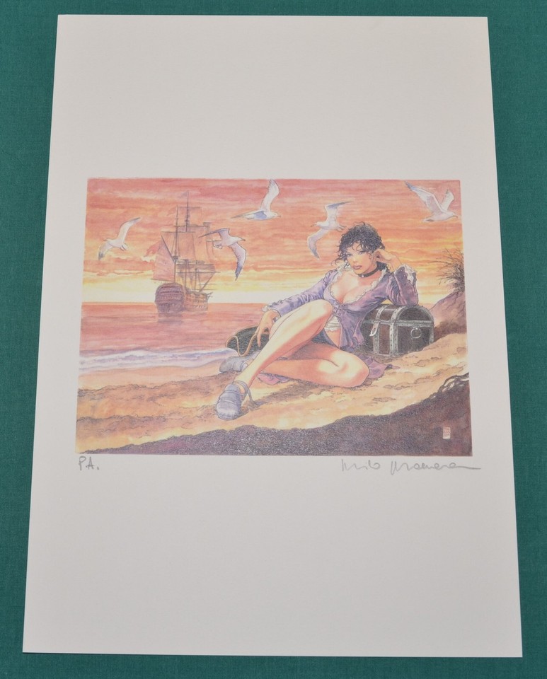 Milo Manara Signed Graphic 23.5 x 33.5cm Fine Cardboard from Molly Portfolio Comic Art