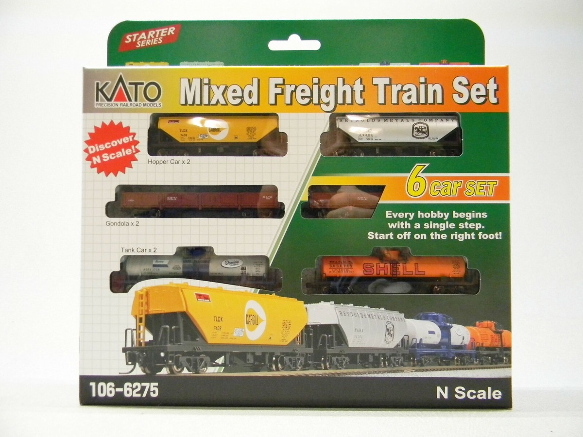 KATO 6 CAR MIXED TRAIN FREIGHT SET N SCALE gondola hopper tank