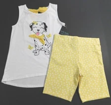Cynthia Rowley Girls Dog Outfit Top Shorts White Yellow SIZE XS/4 & M/7-8 NEW