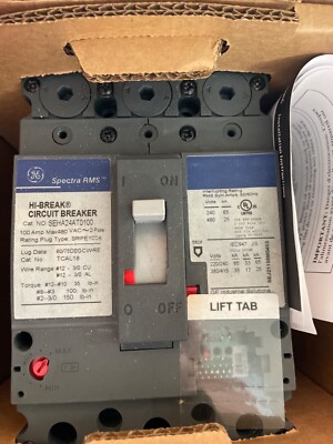 GE Spectra RMS 100Amp 3 Pole Circuit Breaker (SEHA36AT0100)