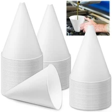 100 Pcs Disposable Engine Oil Funnel, Motor Oil Funnel Paper Funnel, Motorcycle