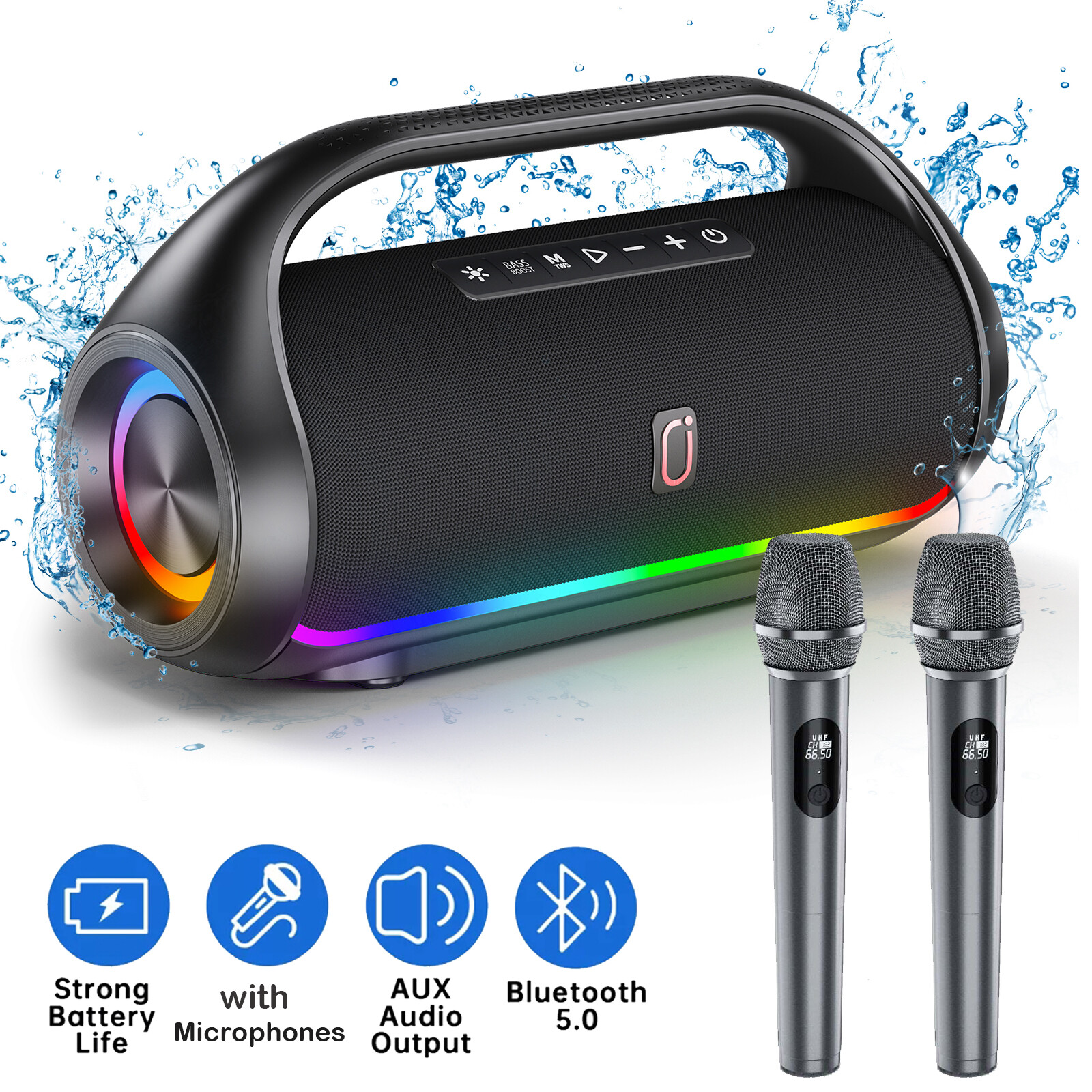 JYX Waterproof Speaker,Home Theater/Karaoke Machine System For Xmas Party Gifts-image