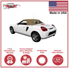 Fits: TOYOTA MR2 Spyder 2000-2007 Convertible Soft Top Spider TAN Twill