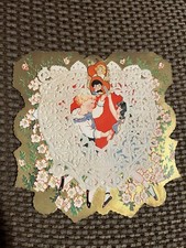 Carrington Co. Chicago IL Valentine Card - Boy & Girl Dancing - Paper Lace