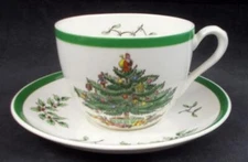 Spode Christmas Tree Cup and Saucer Set Older Backstamp S2133