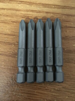 (5) #2 2'' Phillips S2 Steel Rock River  Insert Bit