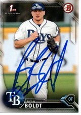 Ryan Boldt Tampa Bay Rays 2016 Bowman Draft Rookie Signed Card