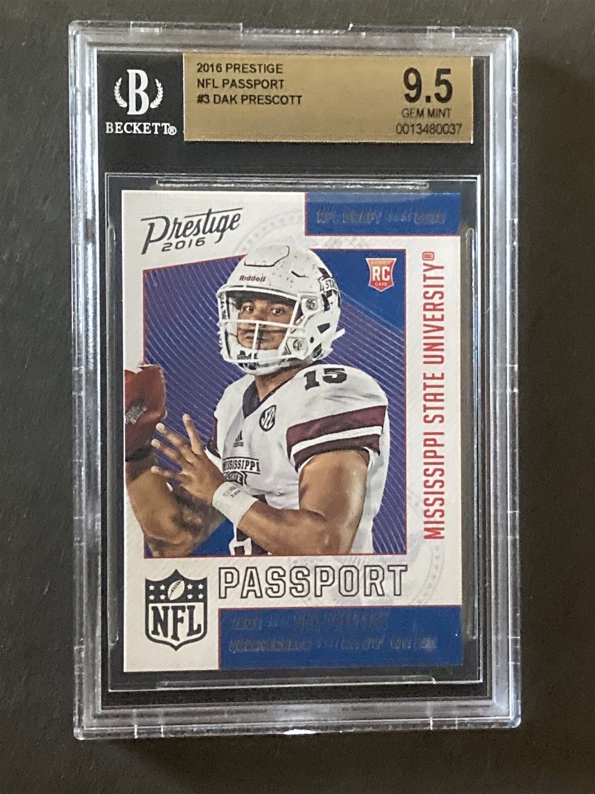 2016 Prestige Dak Prescott Passport RC Cowboys Gem MINT BGS 9.5