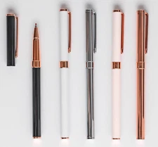 Jinhao 606 Slim Metal Rollerball Pen, Black Fine Point, 5 Color Options