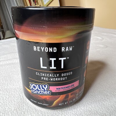 GNC Beyond Raw LIT Pre-Workout Powder Jolly Rancher Watermelon  BB 4/27