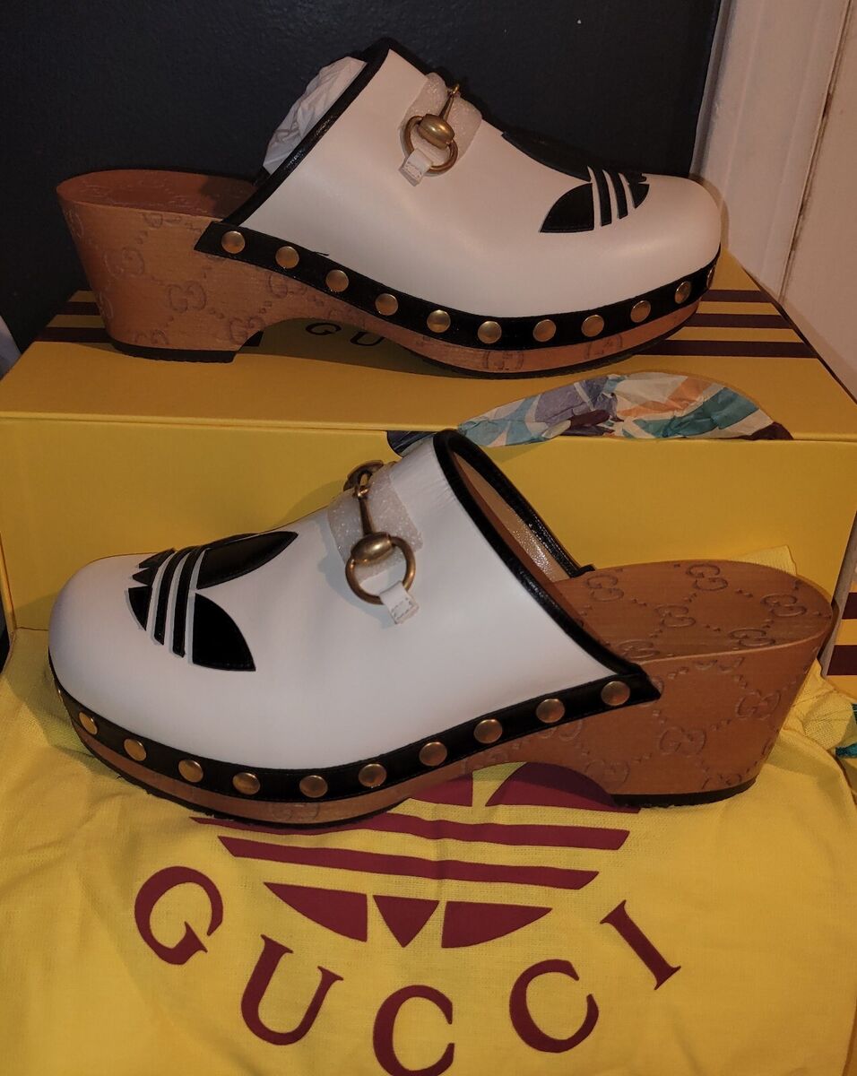 NEW GUCCI x ADIDAS™ WOMEN'S LEATHER HORSEBIT CLOG GUCCI 37.5 NEW GUCCI x ADIDAS™ WOMEN'S LEATHER HORSEBIT CLOG GUCCI 37.5