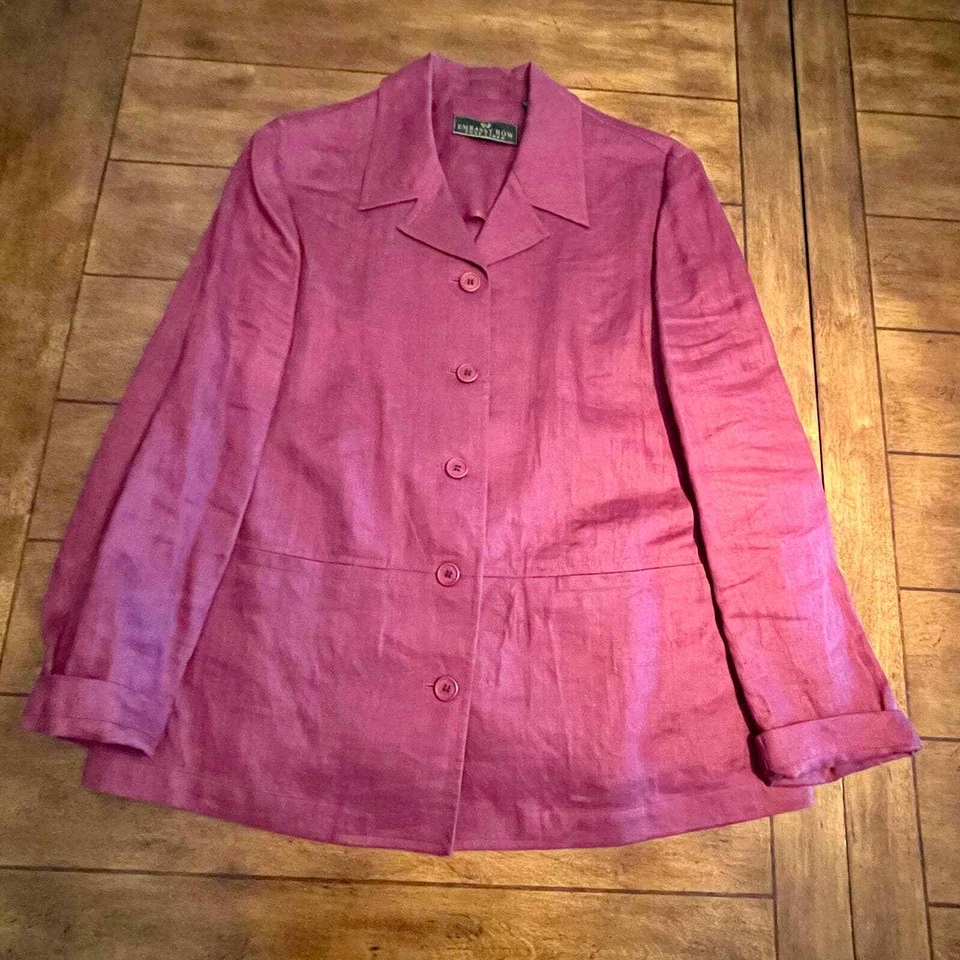 Embassy Row 100% Pure Linen Red Wine Blazer Size 12 S1142-01 - Image 3 of 4