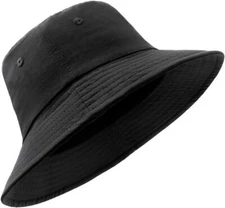 Zylioo Small Quick Dry Bucket Sun Hat,Petite Small, Black-fits 21"-21.5" 