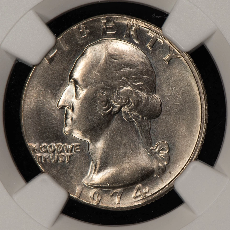 1974 25c Washington Quarter - Mint Error Stk on 5c Planchet - NGC MS 63 - X5915 - Image 3 of 4