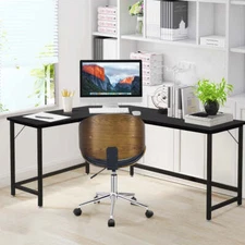 NNECW L-Shaped Corner Computer Desk with CPU Stand for Home and Office-Black