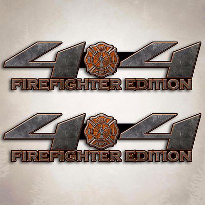 4x4 Truck Firefighter Sticker Orange Fire Off Road Decal Set