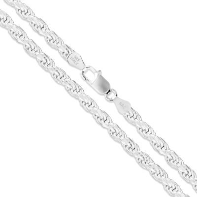 Sterling Silver Necklace Heavy Men's Rope Chain Solid 925 Italy New US Wholesale