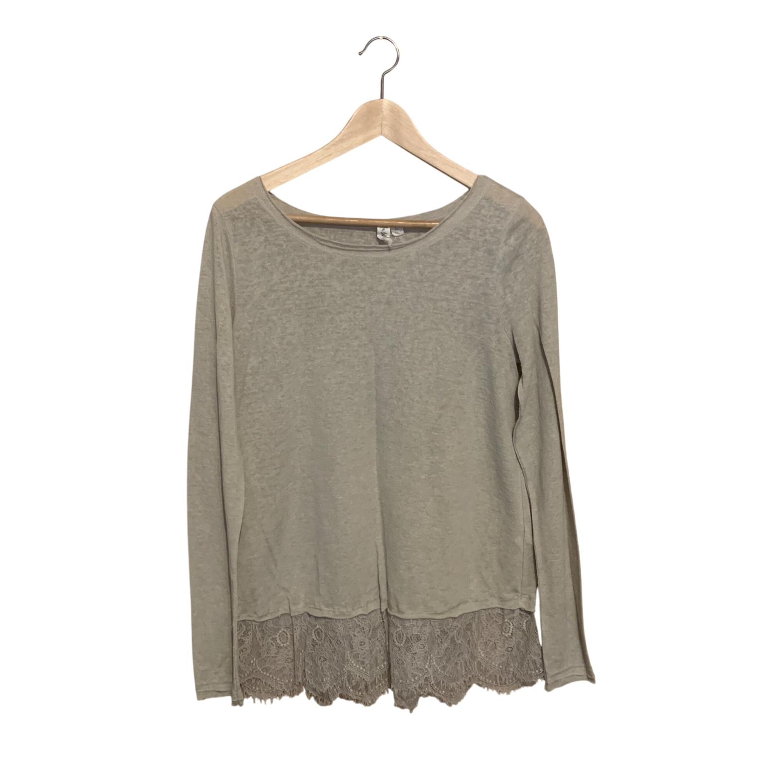 ALTRA Top donna Others Follow beige orlo pizzo trasparente manica lunga taglia M Lagenlook Boho