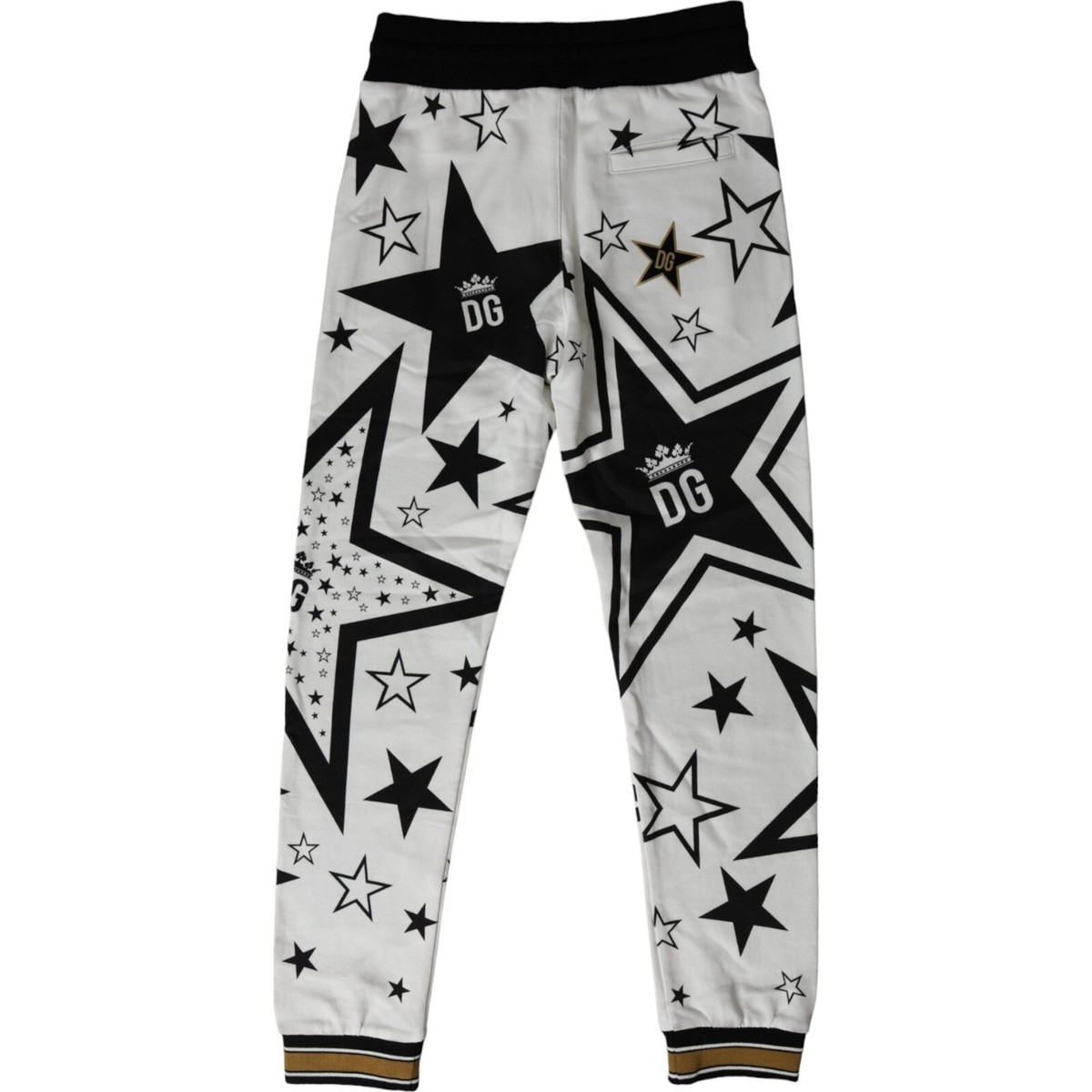 DOLCE & GABBANA Kids Pants White Stars Print Cotton Jogger s DOLCE & GABBANA Kids Pants White Stars Print Cotton Jogger s