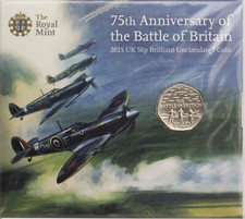 2015 50P - BATTLE OF BRITAIN FIFTY PENCE -BRILLIANT UNCIRCULATED -BU -COIN PACK