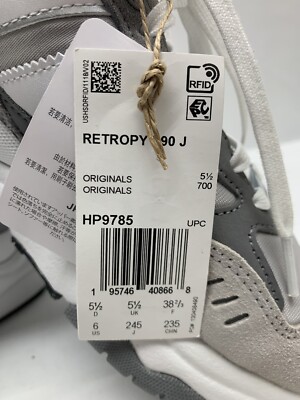 NWT: Adidas Retropy F90 Sneakers Grey & White Men\'s Shoe Size 6 / Women\'s Size 7 NWT: Adidas Retropy F90 Sneakers Grey & White Men main image 4