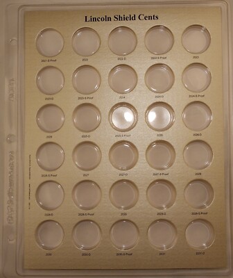 CAPS Album Lincoln Shield Cents Page 3 2021S-2031-D for Air-Tite Capsules 2021-3